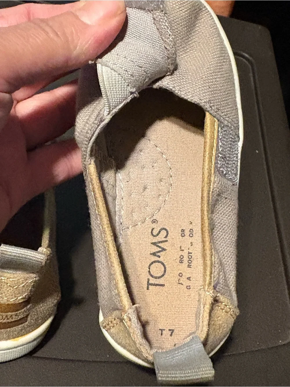 Toms Kids Slip-On Canvas Sneakers in Light Taupe